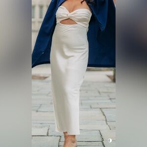 Strapless Silk maxi dress from princess Polly